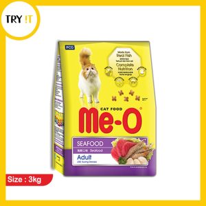 Me-O Dry Adult Cat Food - Seafood Flavor - 3KG