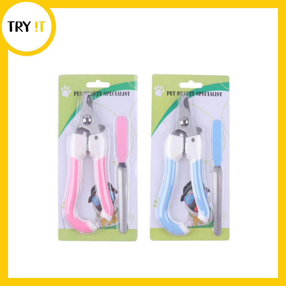 Nail Cutter + Filer ,Blue And Pink Large - For Cat & Kitten